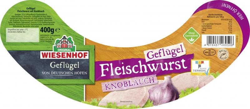Wiesenhof Geflügel-Fleischwurst mit Knoblauch