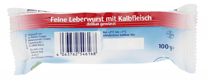 Du darfst Feine Leberwurst mit Kalbsfleisch