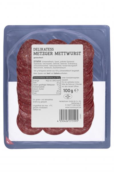 Küstengold Delikatess Metzger Mettwurst geräuchert