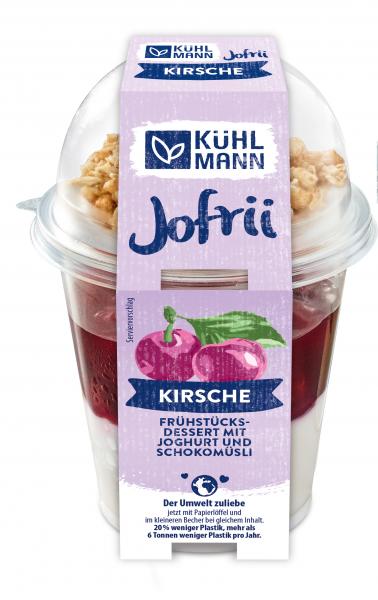 Kühlmann Jofrii Kirsche Frühstücksdessert mit Joghurt und Schokomüsli