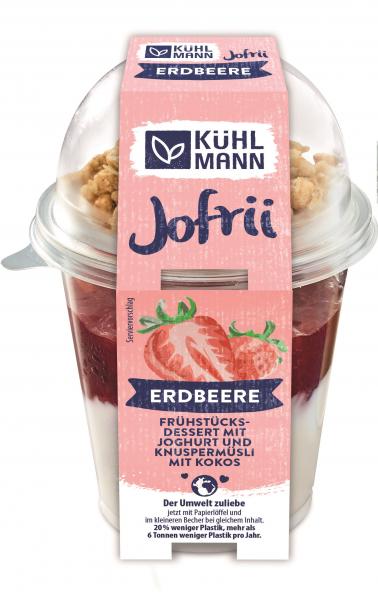 Kühlmann Jofrii Erdbeere Frühstücksdessert mit Joghurt und Knuspermüsli mit Kokos