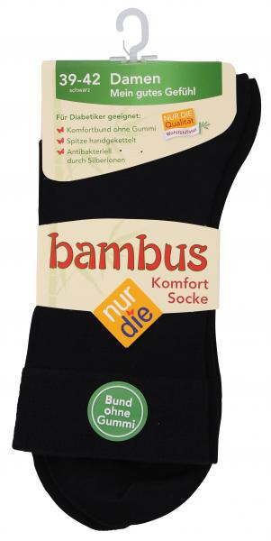 nur die Bambus Komfort Socke Gr. 39-42 schwarz