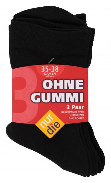 nur die Ohne Gummi Socken Gr. 35-38 schwarz