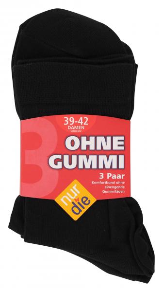 nur die Ohne Gummi Socken Gr. 39-42 schwarz