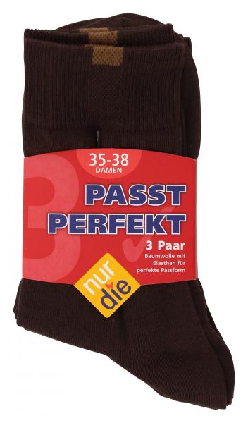 nur die Passt Perfekt Socken Gr. 35-38 braun