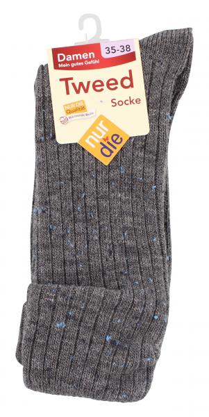 nur die Tweed Socke Gr. 35-38 granit 