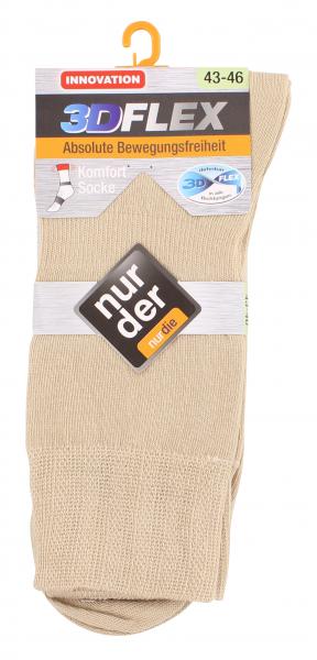nur der 3D-Flex Komfort Socke Gr. 43-46 leinen