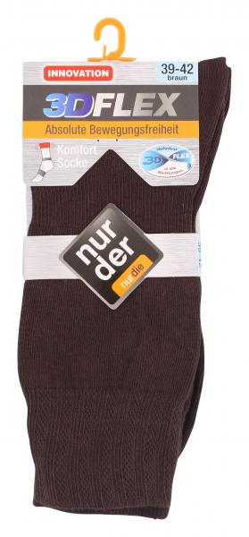 nur der 3D-Flex Komfort Socke Gr. 39-42 braun
