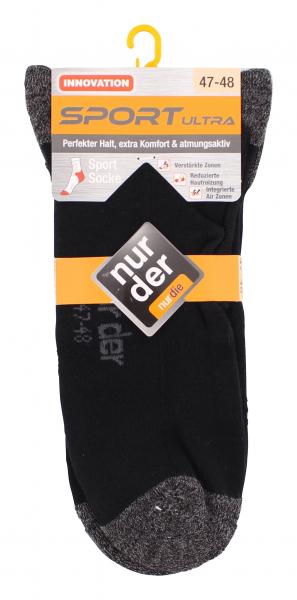 nur der Sport Ultra Socke Gr. 47-48 schwarz