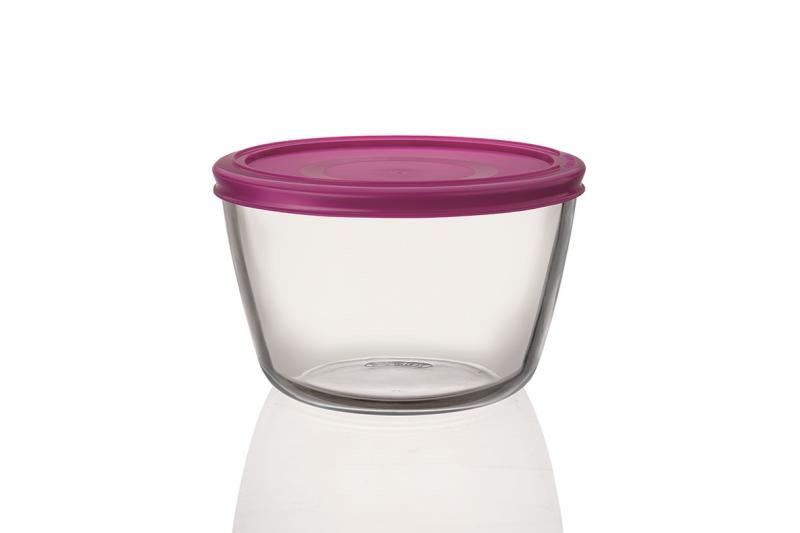 Pyrex Runder Glasbehälter rund 1,1 Liter pink