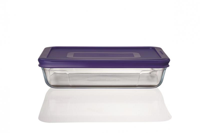 Pyrex Quadratischer Glasbehälter 0,8 Liter violett
