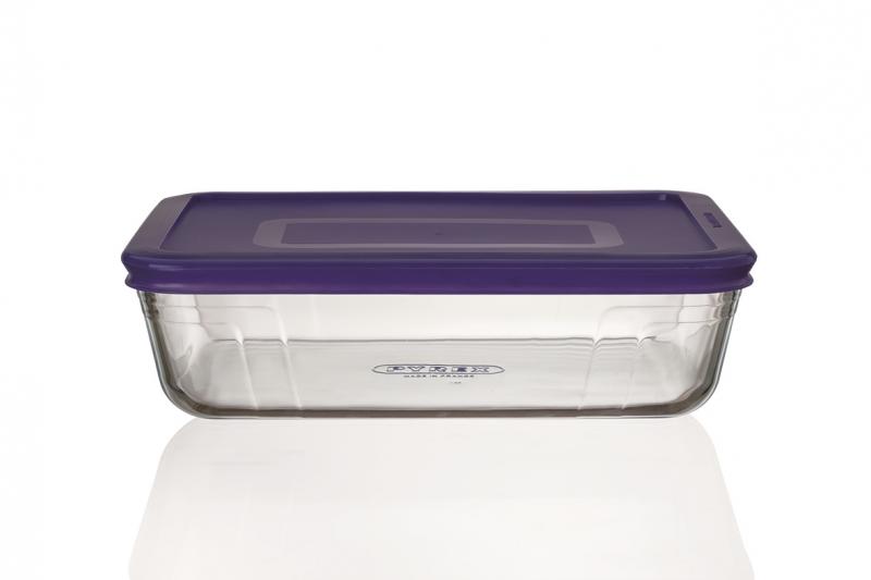 Pyrex Quadratischer Glasbehälter 1,5 Liter violett