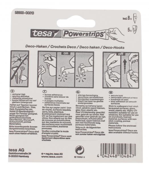 Tesa Powerstrips Deco-Haken transparent