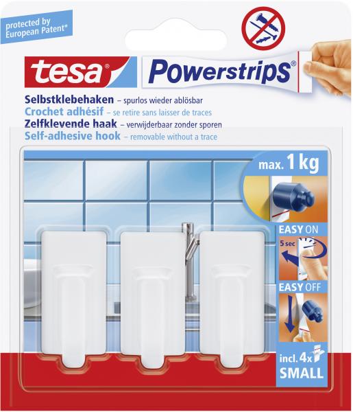 Tesa Powerstrips Selbstklebehaken small weiß