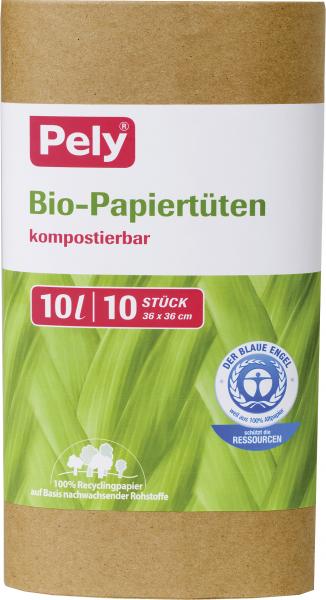Pely kompostierbare Bio-Papiertüten 10 Liter