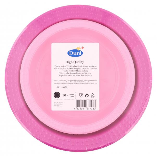 Duni Plastikteller Colorix 22 + 17cm pink/rosa