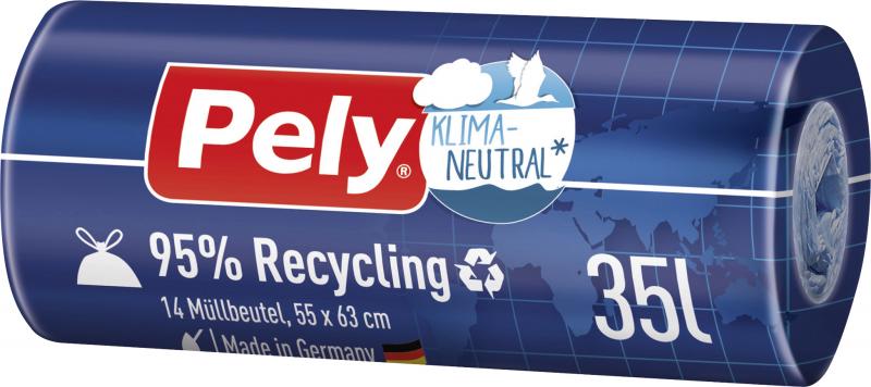 Pely 95% Recycling Zugband-Müllbeutel 35 Liter