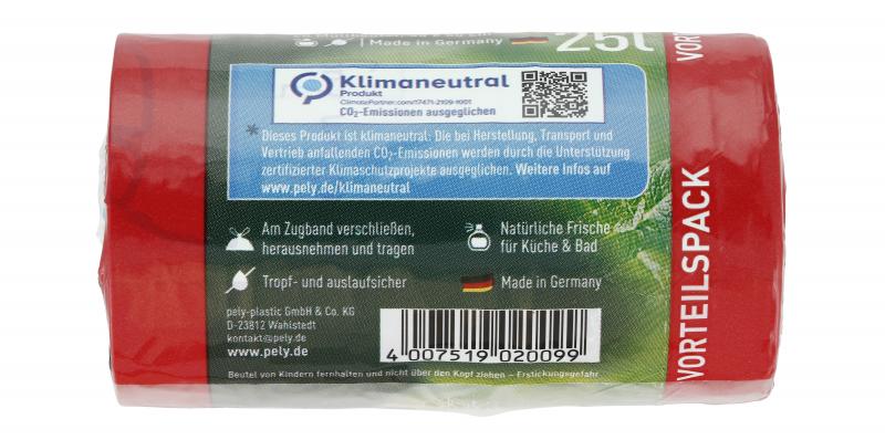 Pely Zugband-Müllbeutel 25 Liter Zitrone-Minze