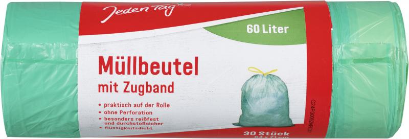 Jeden Tag Zugbandsäcke 60l