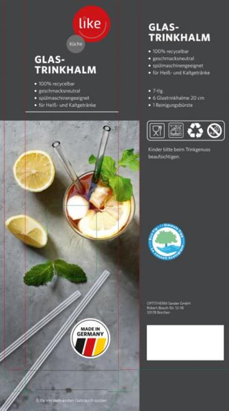 Like Glastrinkhalme klar inkl. Reinigungsbürste