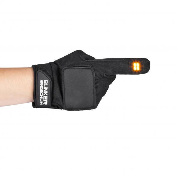 Blinkerhandschuh Gr. M/L schwarz/grau