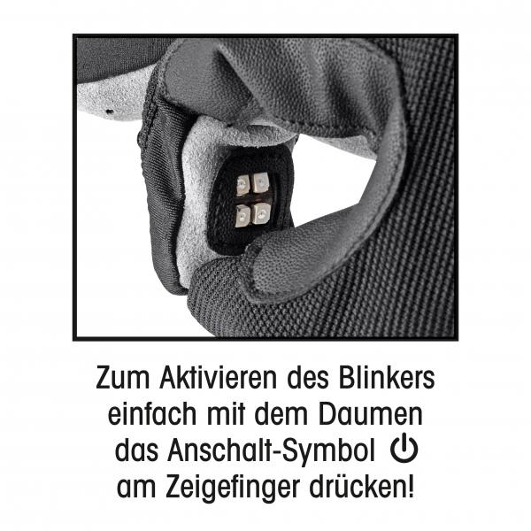 Blinkerhandschuh Gr. M/L schwarz/grau