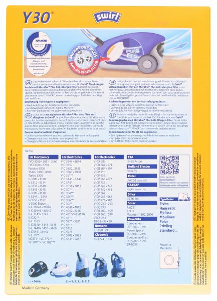 Swirl Staubfilterbeutel Y30 MicroPor