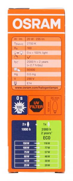 Osram Classic Eco Superstar 20W 230V E14