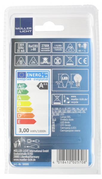 Müller Licht LED 3W E27 warmweiß