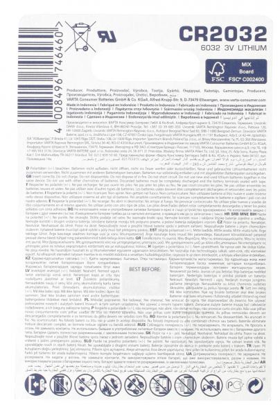 Varta Professional Electronics CR2032 Lithium 3V