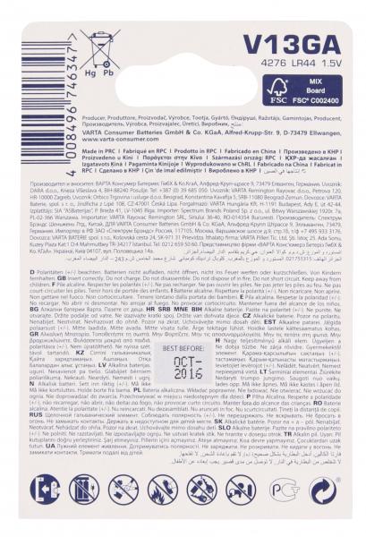 Varta Professional Electronics V13GA Alkaline 1,5V