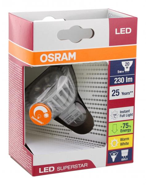 Osram LED Superstar MR16 Advanced 5W 12V GU5,3