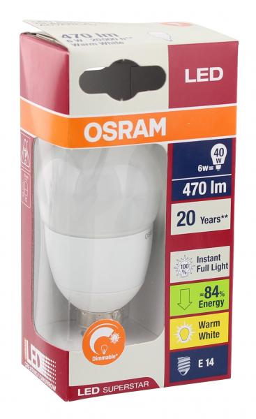 Osram LED Superstar Classic P40 Advanced 6W 220-240V E14