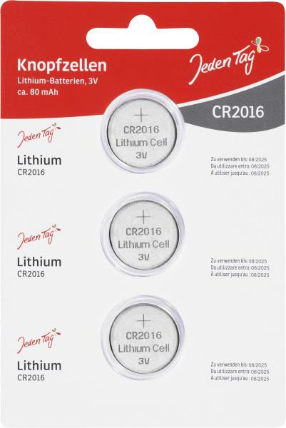 Jeden Tag Knopfzellen Lithium-Batterien CR2016