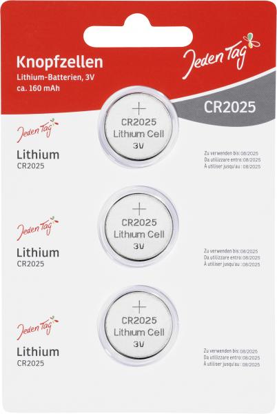 Jeden Tag Knopfzellen Lithium-Batterien CR2025