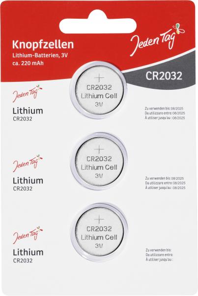 Jeden Tag Knopfzellen Lithium-Batterien CR2032