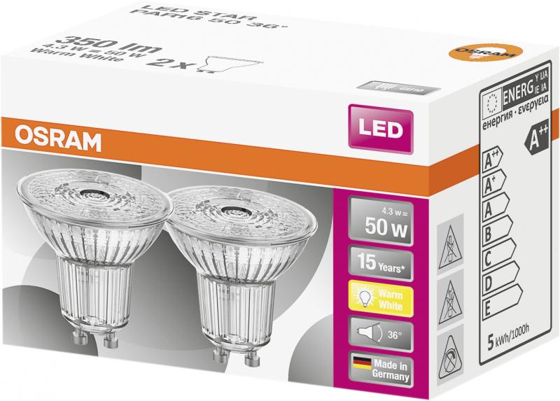 Osram LED PAR16 4,3W GU10 warmweiß