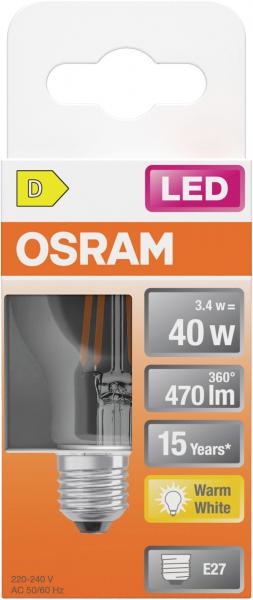 Osram LEDSCLP40 3,4W/827 230VGLFR E27 warmweiß