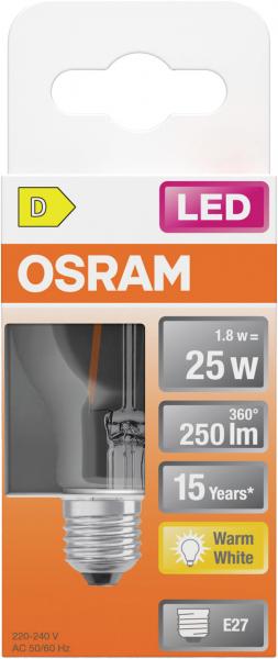 Osram LEDSCLP25 1,8W/827 230V FIL E27 warmweiß