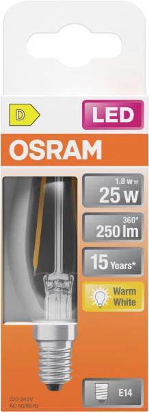 Osram LEDSCLB25 1,8W/827 230V FIL E14 warmweiß