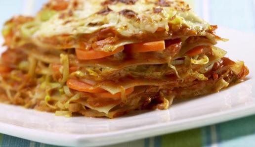 Möhren-Lauch-Lasagne Möhren-Lauch-Lasagne