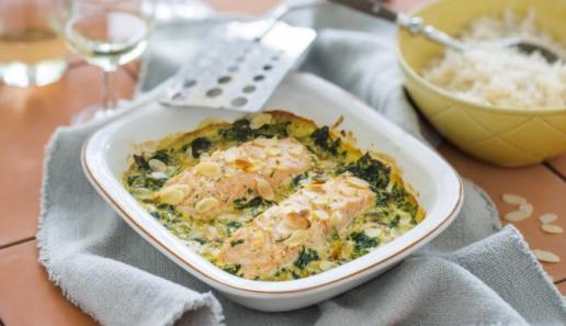 Lachsgratin mit Spinat Lachsgratin mit Spinat