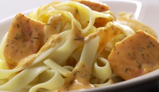 Tagliatelle in Lachs-Sahne-Sauce Tagliatelle in Lachs-Sahne-Sauce