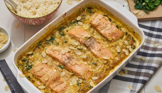 Lachsgratin mit Blattspinat Lachsgratin mit Blattspinat