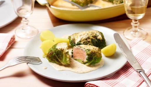 Lachs im Wirsing-Päckchen Lachs im Wirsing-Päckchen
