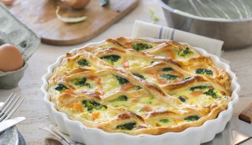 Broccoli-Blumenkohl-Tarte mit Räucherlachs Broccoli-Blumenkohl-Tarte mit Räucherlachs