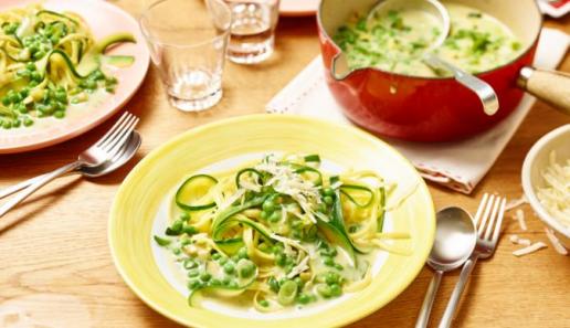 Linguine mit grüner Carbonara Linguine mit grüner Carbonara